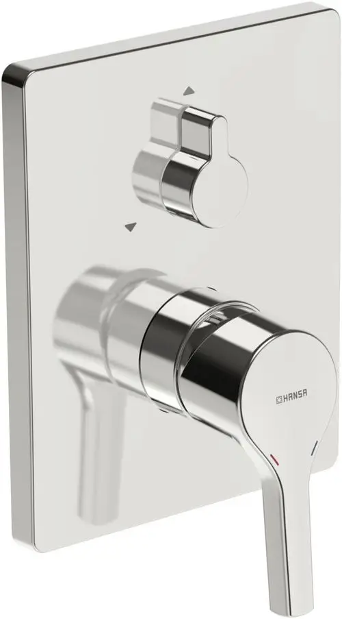 HANSA Einhebelmischer Fertigmontageset für Wanne/Brause HANSAPALENO 8050 Rosette eckig mit Sicherungseinrichtung Chrom, 80503001, Artikel in Kategorie